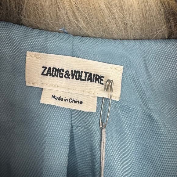 Zadig & Voltaire Furys Faux-Fur Jacket Long Sleeves in Marron Size 36 / US S NWT - Picture 10 of 13